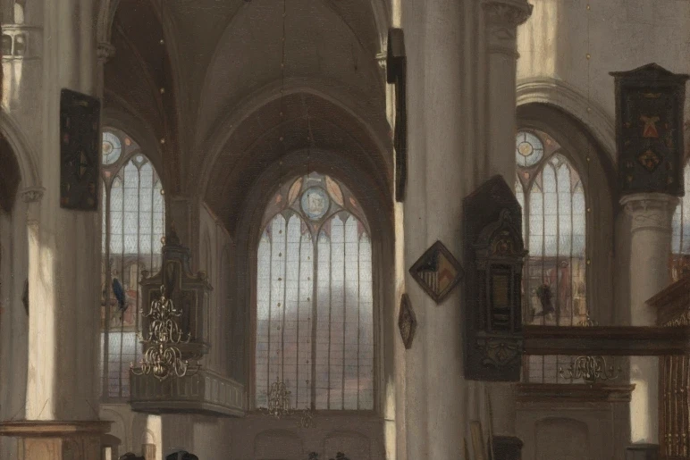 Interior of a Church, Emanuel de Witte (클리블랜드 미술관 소장, 퍼블릭 도메인)